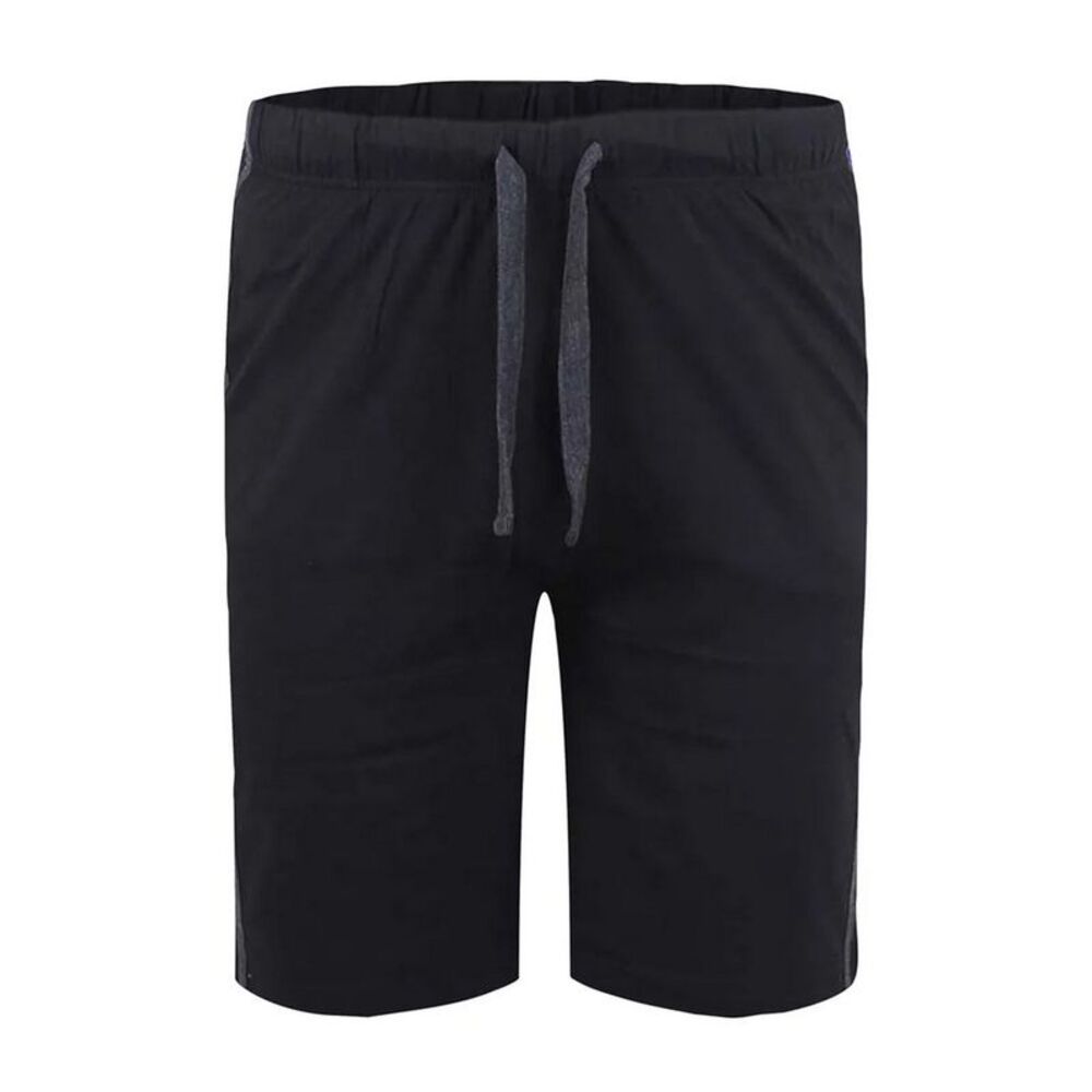 Duke Mens D555 Rayan Jersey Side Stripe Kingsize Shorts (Pack of 2) / Black/Char